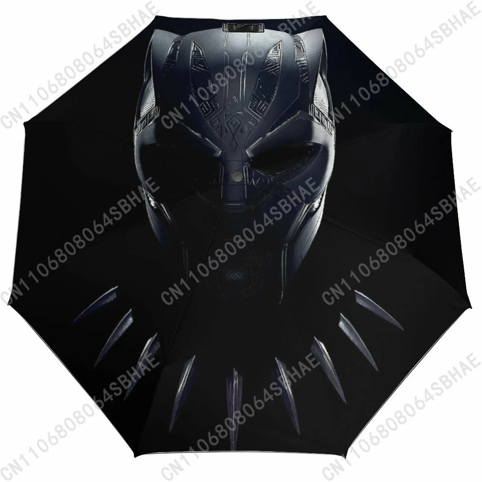 

Marvel Black Panther Automatic Foldable Umbrella One Button Umbrella with Black Coating Umbrella with Matching Pouch Cosplay