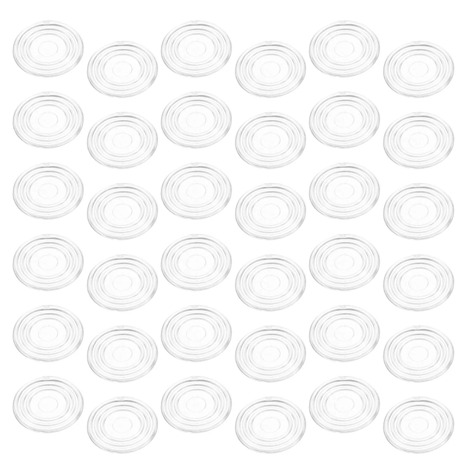 

200Pcs Glass Table Top Anti Slip Bumpers Clear 24Mm Soft Non Adhesive Pads Transparent Dots for Cabinet Desk Home