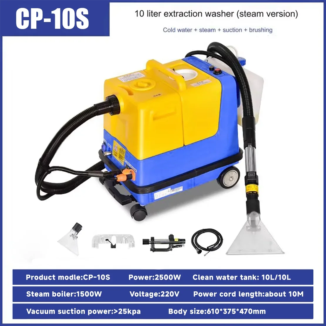 CP-10S limpeza de extração de vapor de água fria de colchão, remoção de ácaros de poeira e secagem de máquina de limpeza de carpetes de tecido