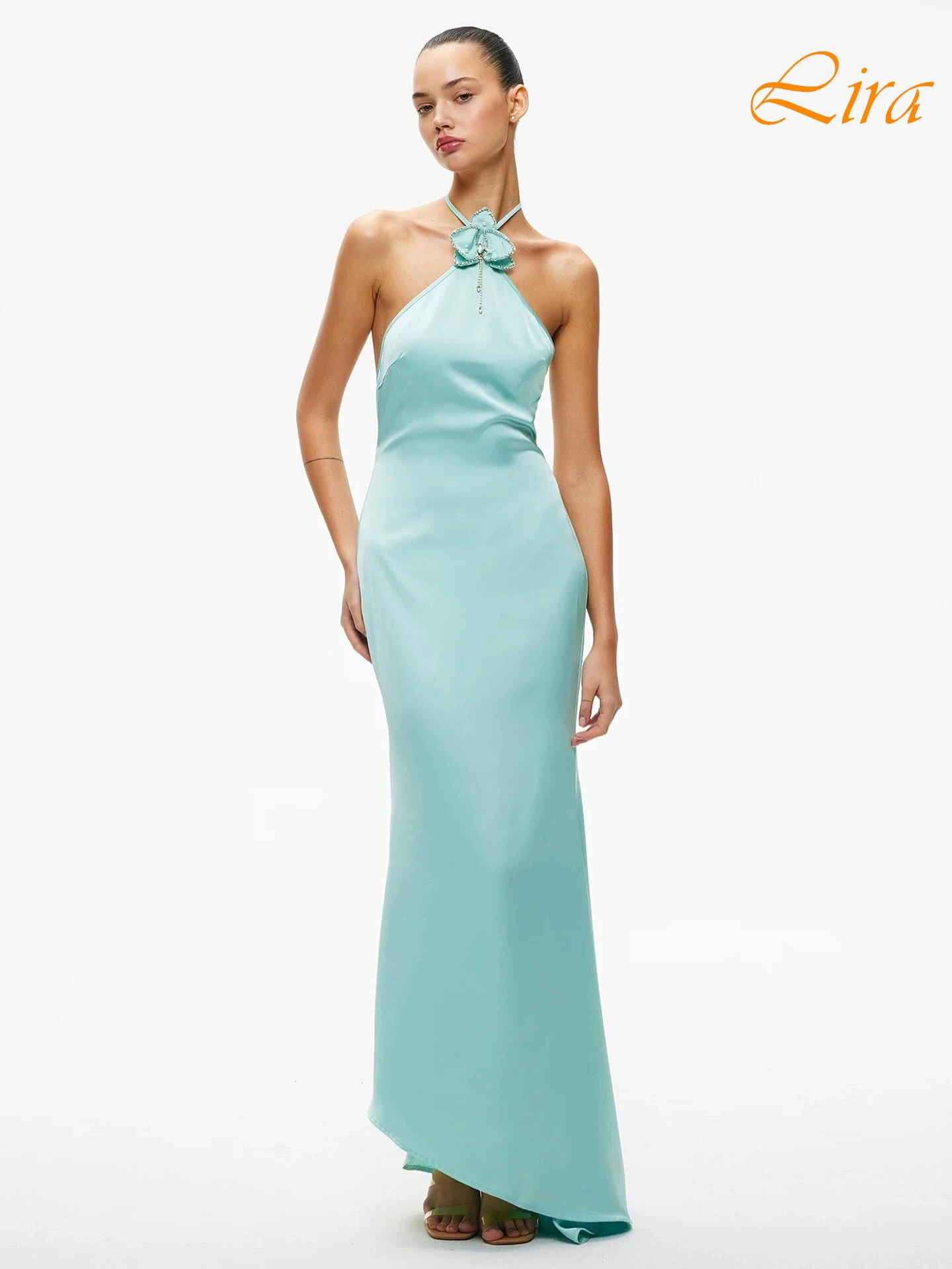 تخصيص مستقيم الرسن بلا أكمام فستان سهرة أنيق دقيق جودة عالية مخصص فساتين المناسبات الحديثة فساتين المشاهير #4