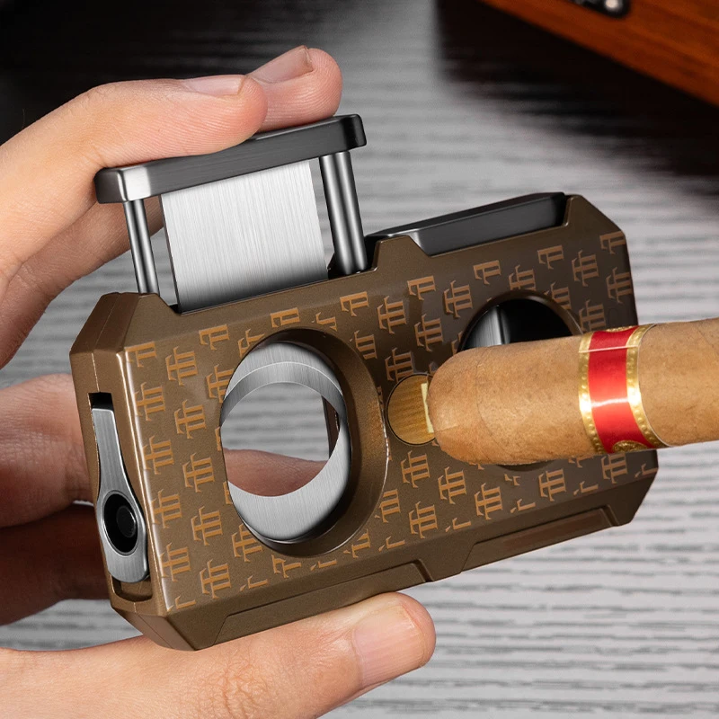 

5-in-1 Multifunctional Stainless Steel Cigar Cutter (Guillotine, V-Cut, Punch, Rest & Poker)