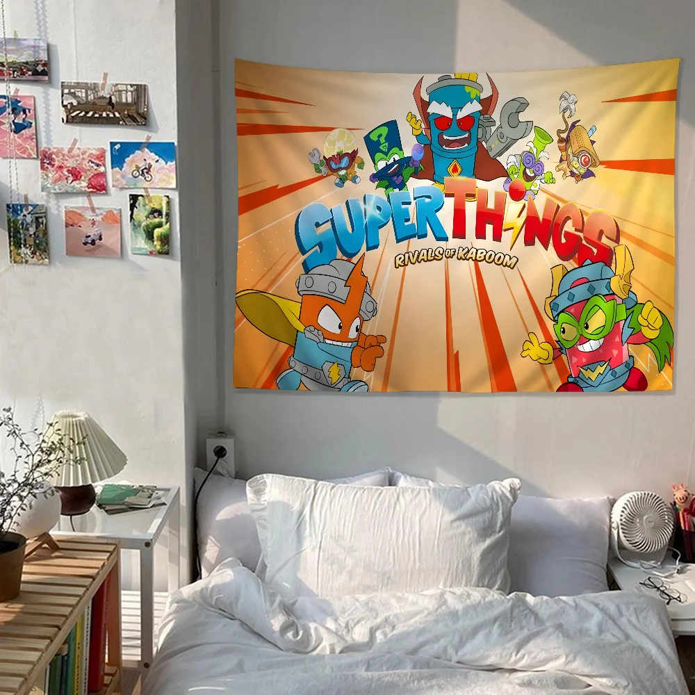 Cute cartoon Super Zings Cartoon Tapestry for Living Room Home Dorm Decor INS Home Decor