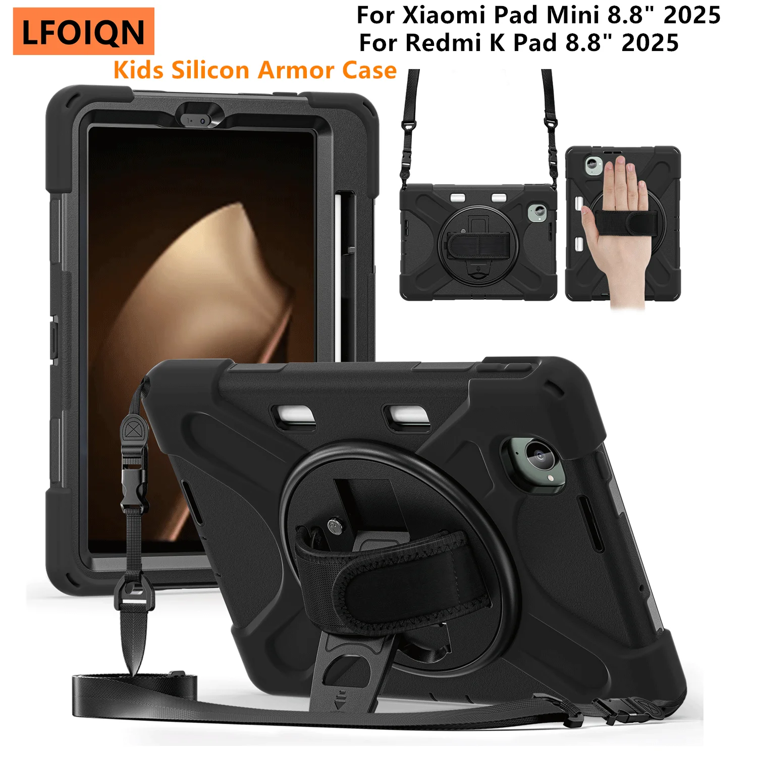 LFOIQN Robuste, stoßfeste Hülle für Xiaomi Pad Mini 8,8 Zoll / Redmi K Pad 8,8 Zoll Tablet, Silikon-Ständerhülle für Kinder, MiPad Mini 8,8