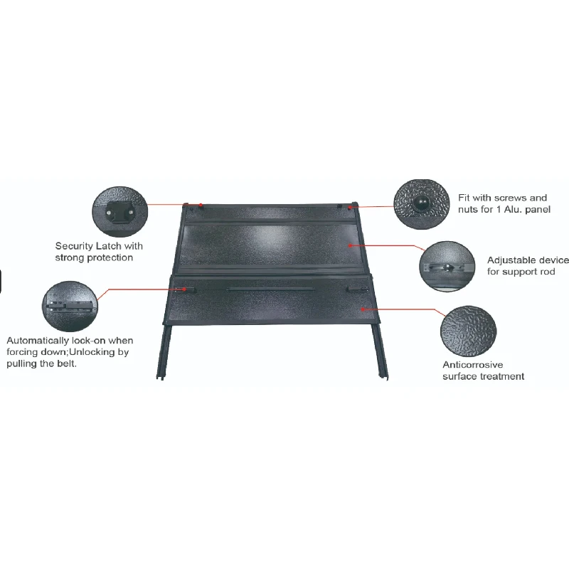 

Waterproof Lockable Pickup Truck Four Fold Folding Lid Tonneau Cover Rear Trunk Taiate Lid Tray Bed Cover For F150