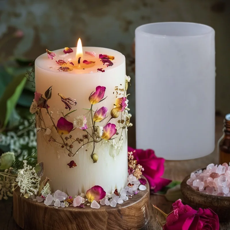 

Scented Candle Mold Cylindrical Three-dimensional Diffuser Stone Mold Homemade Handmade Soap Silicone Mold Silicone Molds