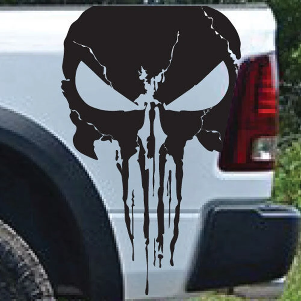 Skull Grunge Splatter Truck Pickup Car Sticker Decal Hood Side Door Tailgate Bumper SUV JDM 4x4 Offroad Vinyl Decor