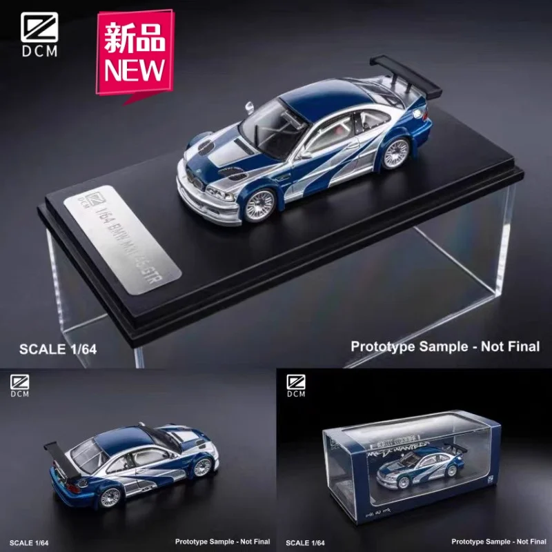 1:64 Need for Speed M3 E46, modelo de coche en miniatura de aleación azul y blanca, artículo de decoración coleccionable, en stock