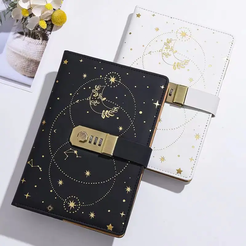 Password Notebook A5 Love lock Diary School Notes Office Study Stationery with lock Notepad