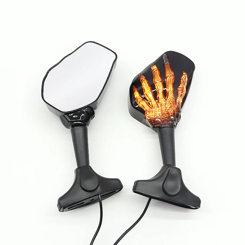 

1 Pair for Ducati Kawasaki Honda Suzuki Yamaha Universal Motorcycle Indicators Rear View Side Mirrors with Turn Signal Light