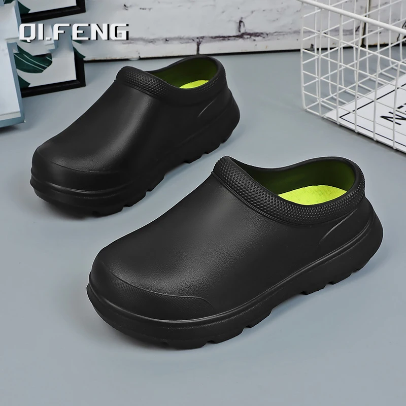 Kitchen Shoes Men Women Sandals For Outdoor beach Slipper comfortable walking Sneaker Fashion Black Light Shoe Cook Footwear