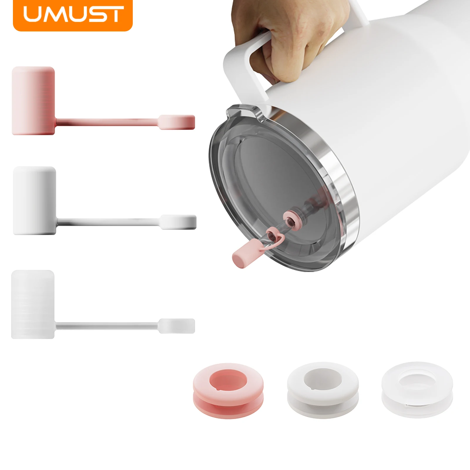 UMUST Set di tappi in silicone a prova di fuoriuscita compatibili con le tazze a cannuccia YETI, accessori riutilizzabili per le tazze delle