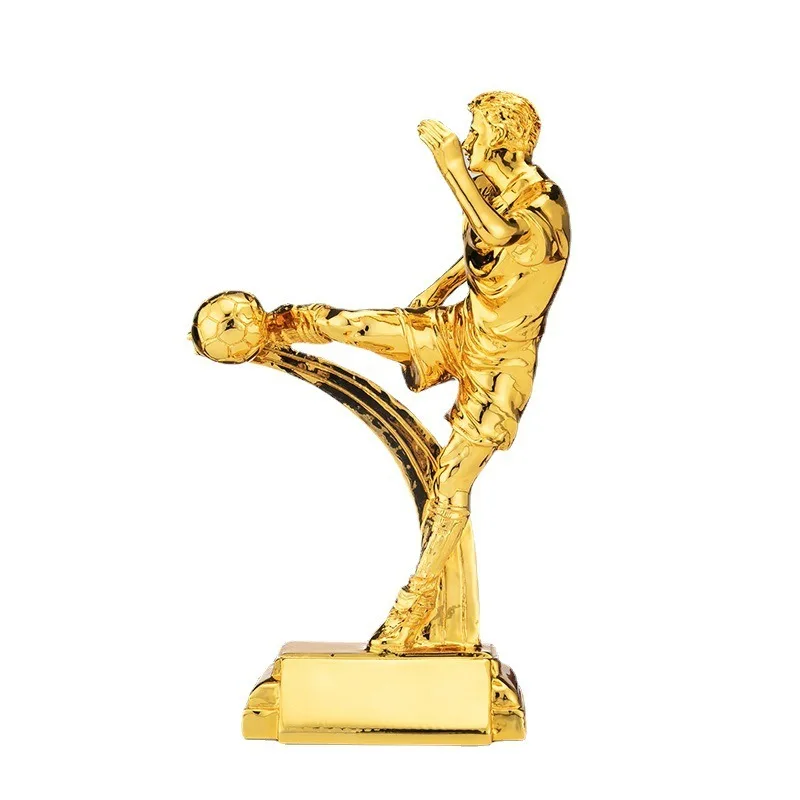 

Figure Football Trophy Outstanding Player MVP, Football Match Resin Plated Crown Season Award, Top Scorer Award