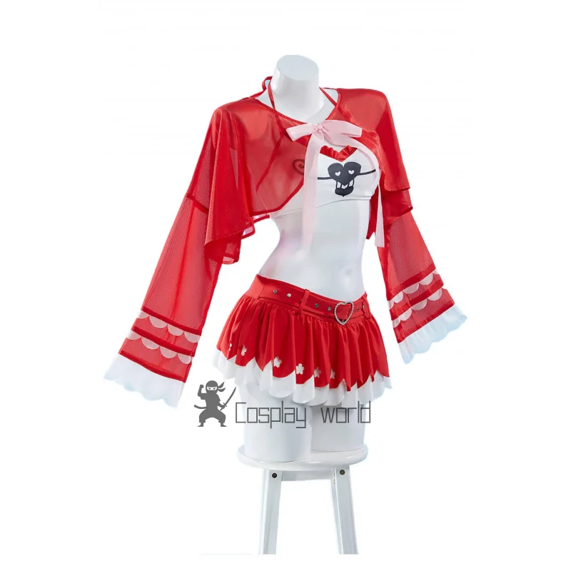 

Perona Anime Ghost Princess Cosplay Costume Sexy Woman Two Piece Summer Swimsuit Halloween Red Christmas Uniform Suit