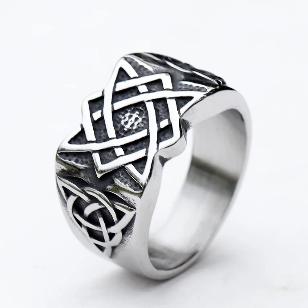 New 316L Stainless Steel Viking Slavic Of Russia Savarog Amulet Celtic Knot Ring For Man Dropshipping free shipping