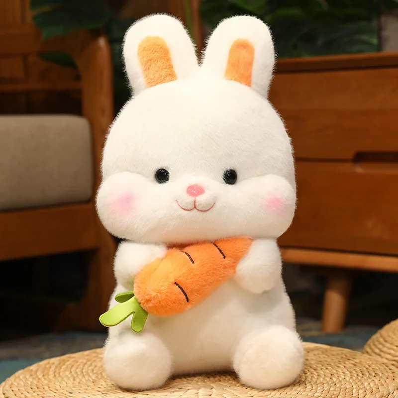 Kawaii Carrot Rabbit Plush Toy Cute Rabbit Doll Fill The Pillow Soft Animal Mat Room Decorations Girl And Child Birthday Gifts