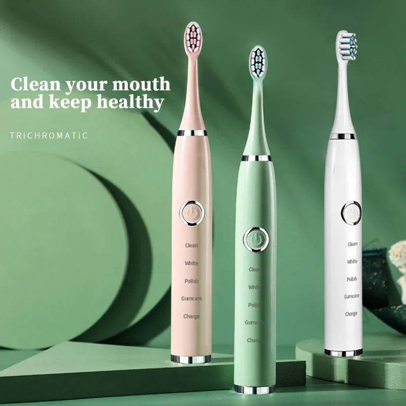 Sonic Electric Toothbrush 5 Modes USB Rechargeable Timer Brush with Replacement Heads - Ideal Home Gift