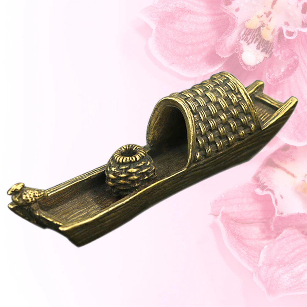 

Incense Burner Tea Pet Creative Pure Copper Censer Ornament Ceremony Accessories Boat Shape Eye-catching