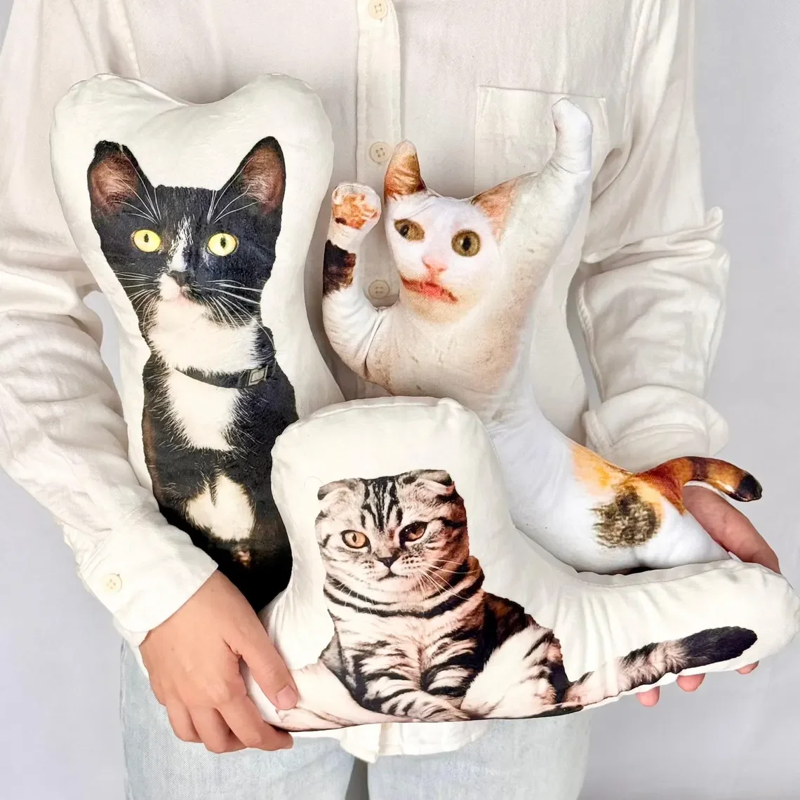 Customized Pet Photos Plush Pillows Personalized Cat, Dog, Rabbit and Other Animal Shapes Birthday Valentine's Day