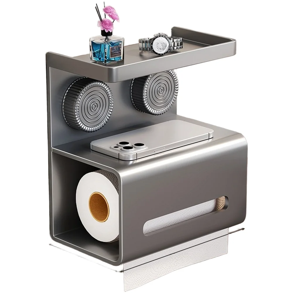 

Держатель для туалетной бумаги на присоске, органайзер для салфеток в ванную, без сверления, настенный, железная рама, 23.5x17.5x13см, на клейкой основе