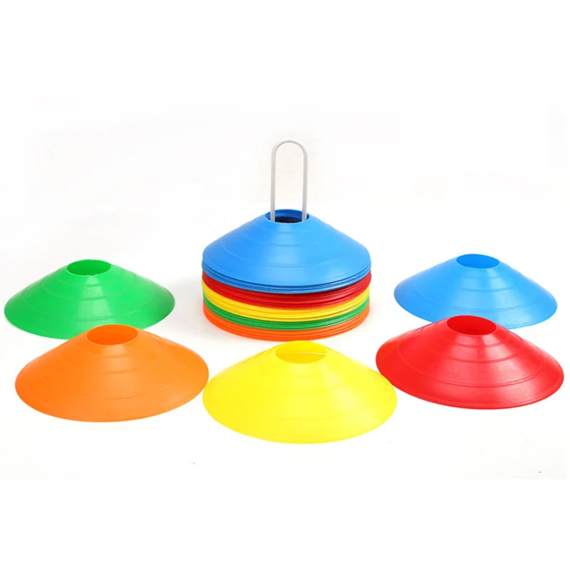 Conjunto de cone de disco multi esporte treinamento espaço cones com suporte de plástico para futebol bola jogo disco