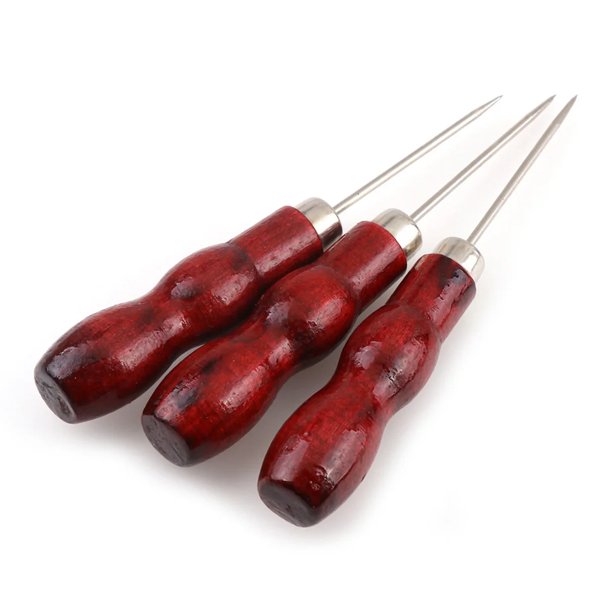 

Redwood Gourd Canvas Leather Sewing Shoes Wood Handle Tool Awl Hand Stitching Taper Needle Tool Craft Sewing Supplies