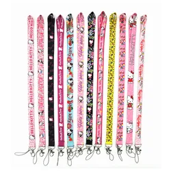 10PCS Hello Kitty Mobile Phone Strap Lanyard Keychain For Wallet phone Charm Chain Car Key Cartoon Neck Wrist Band Anti-lost Rop