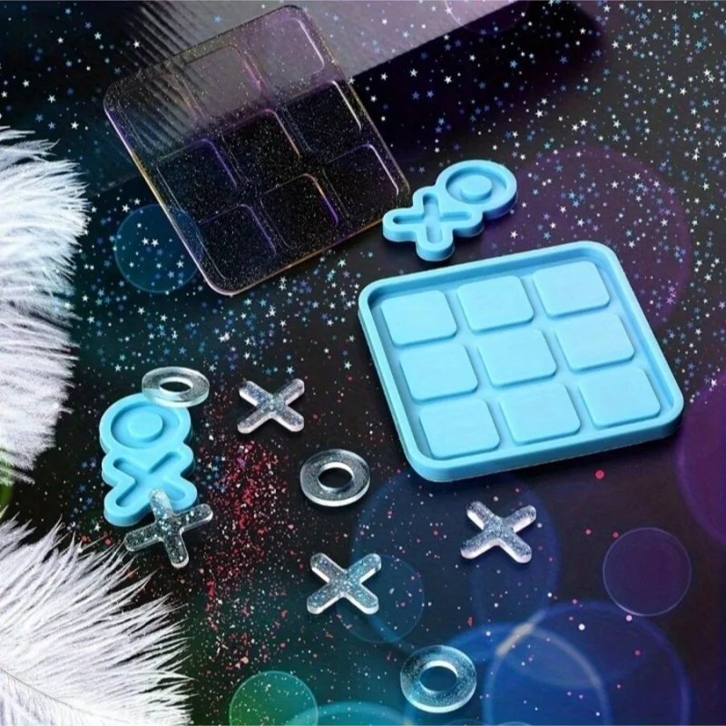 5 pezzi di scacchi X O gioco da tavolo stampi in silicone per colata di resina gioco da tavolo fai da te decorazioni per feste decorazioni per la casa forniture regalo artigianali