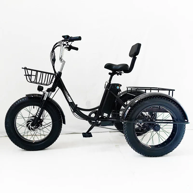 

Spot Supply 20-дюймовый складной электрический трехколесный велосипед с толстыми шинами, трехколесный велосипед с педалью, снежный велосипед с литиевой батареей