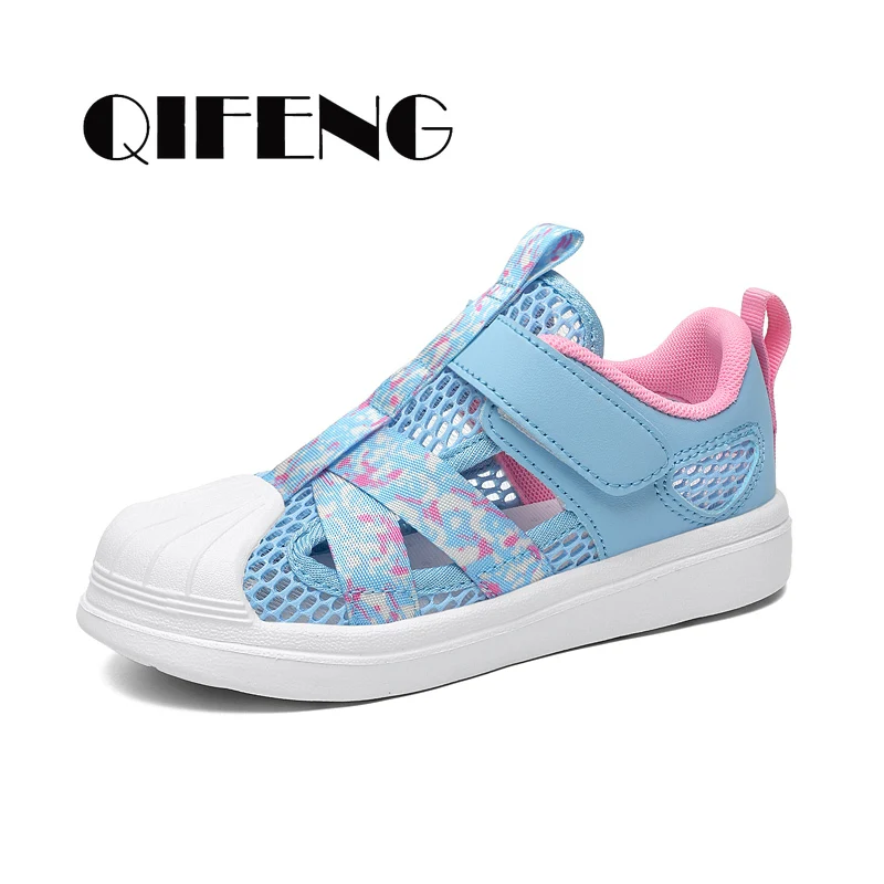 Chunky Air Mesh Sneakers para crianças, sapatos femininos de verão, calçados esportivos leves, macios, casuais, princesa, coreano, líquido, moda, 4,