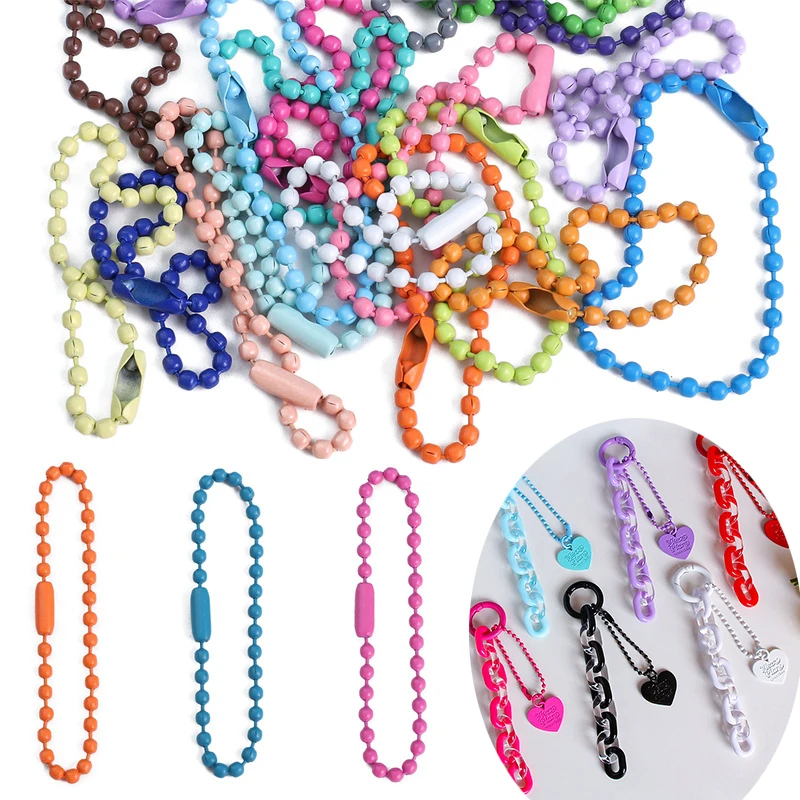 40/60/100pcs 12cm Ball Bead Chains Fits Key Chain/Dolls/Label Hand Tag Connector for DIY Bag Chain Jewelry Making Accessorise