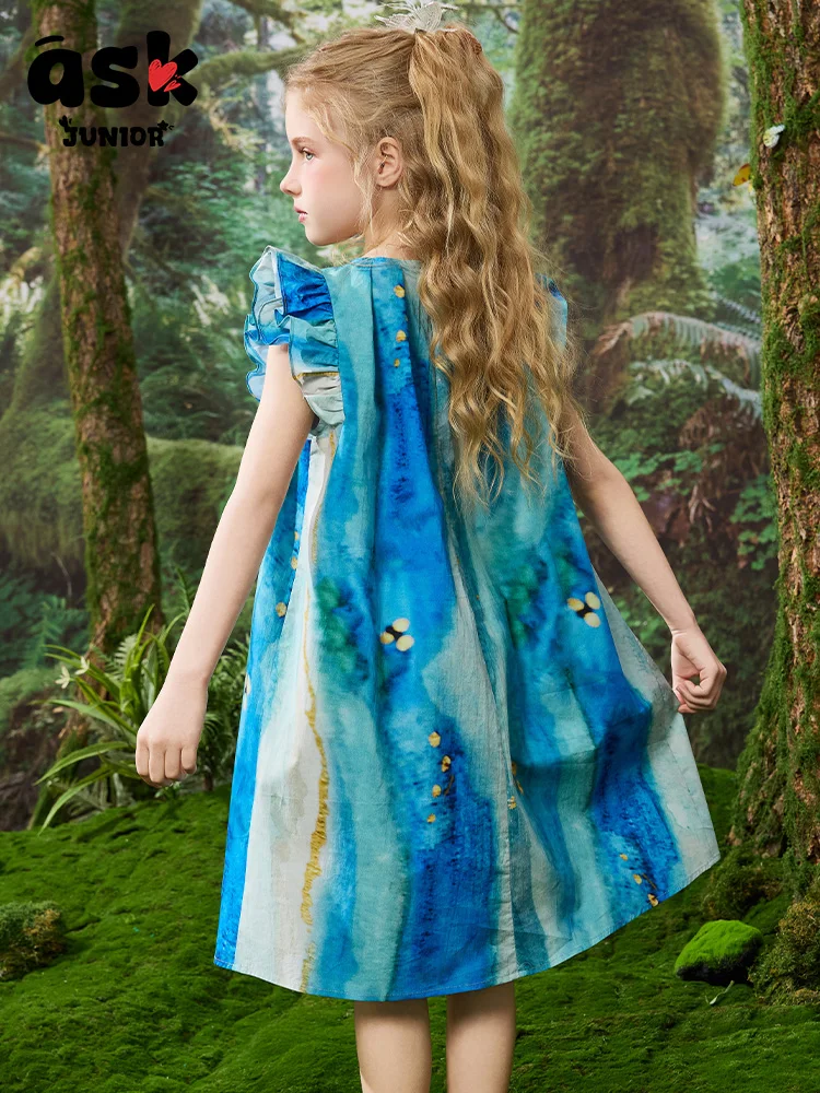 فستان بتصميم صيفي بأكمام طائرة صغيرة للفتيات من توين #2