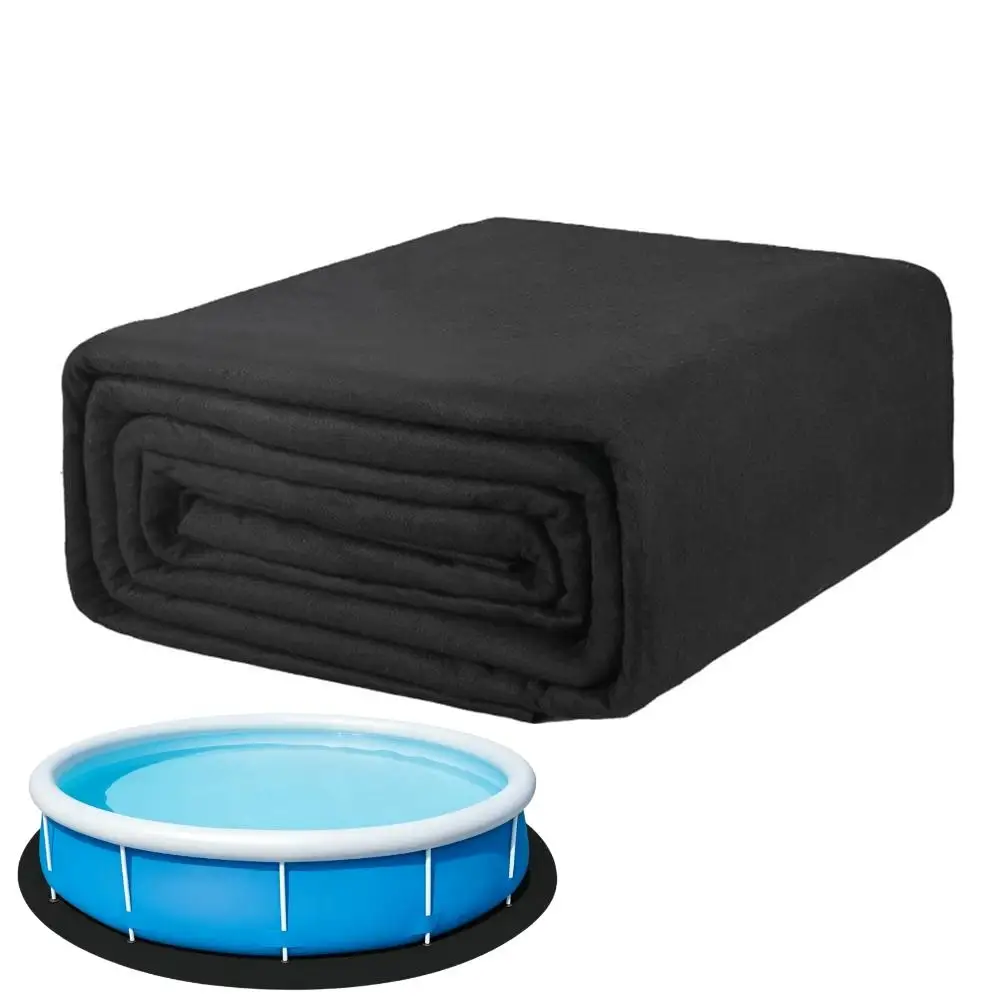 /Non-slip /Round /Swimming Pool Liner Pad Waterproof Puncture Resistant Floor Mat For Garden Terrace O'utdoor Protection Black