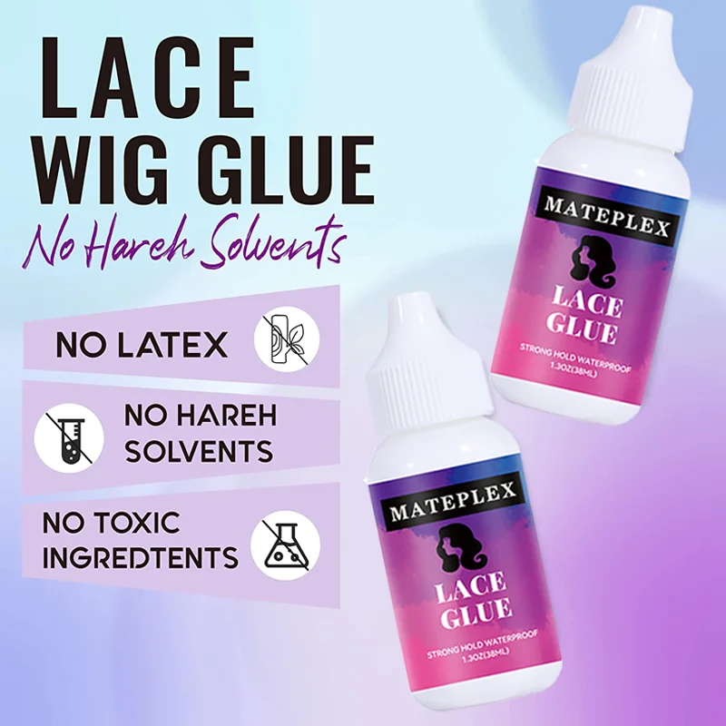 Lace Glue for Wigs Strong Hold Wig Bonding Glue Waterproof Hair Glue for Lace Wig Toupee Frontal+Hair Extension Remover Spray