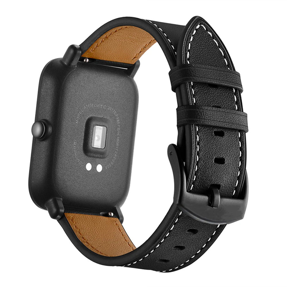 20mm Leather Watchband For Huami Amazfit GTS 2 GTR 42mm Replacement Strap For Xiaomi Amazfit Bip S Lite Zepp E Watch Accessories