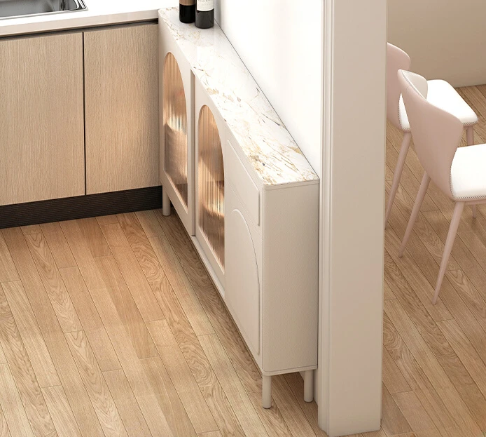 

Meal side kitchen, wall side storage, rock panel, light luxury living room, tea cabinet, simple and modern