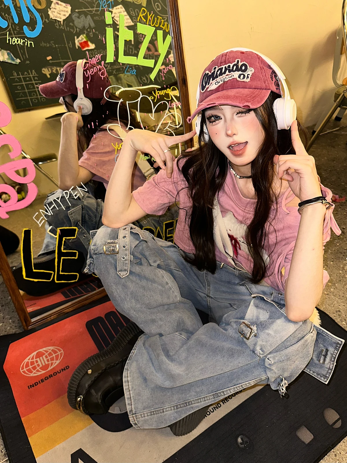 High Quality Hot Selling Wholesale Pink Drawstring Off Shoulder Design Short Sleeved T-shirt New Short Top Women Kawaii Grunge - Image 2