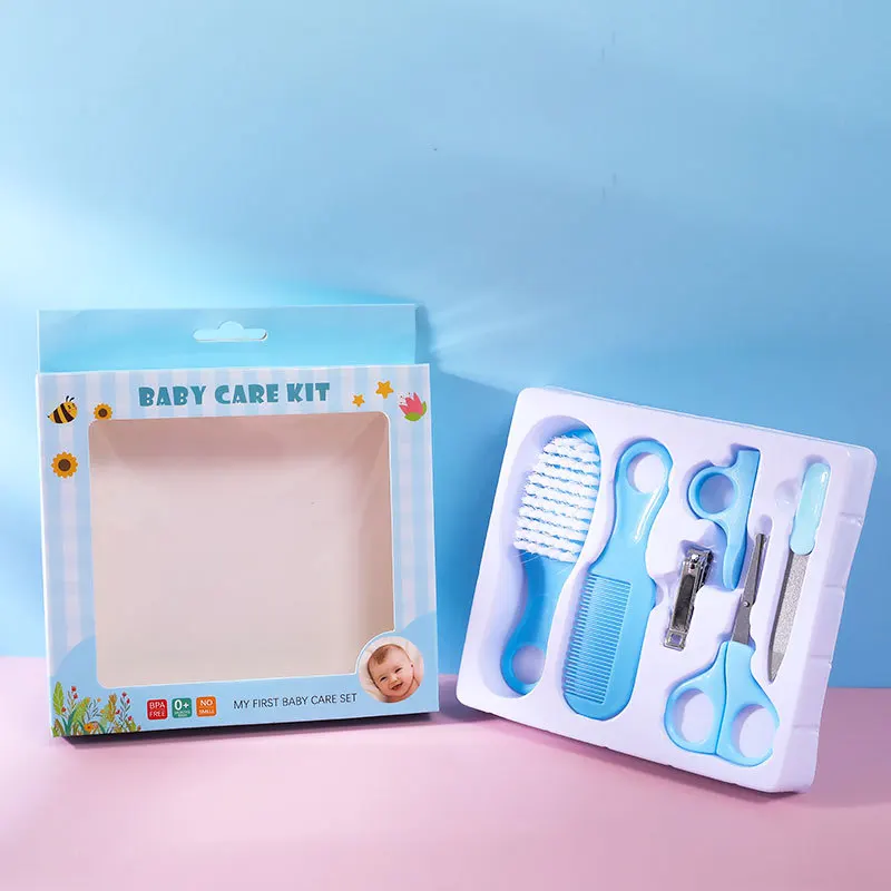 Baby Care 6 6-piece set Easy to carry brush set Baby nail clippers set