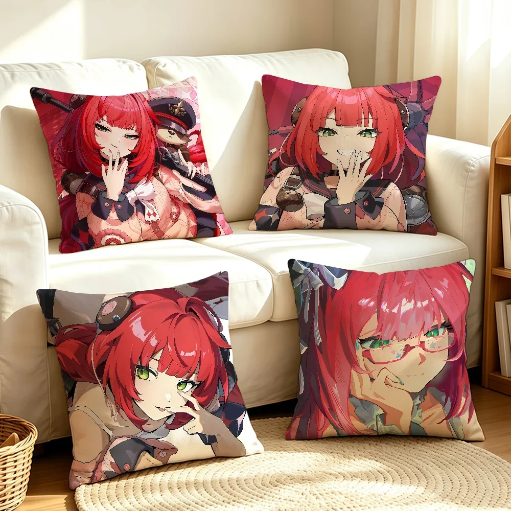 Zenless Zone Zero Ukinami Yuzuha cushion cover Soft Smooth Pillow Case Hidden Zipper Washable Decorative Couch Office Gift