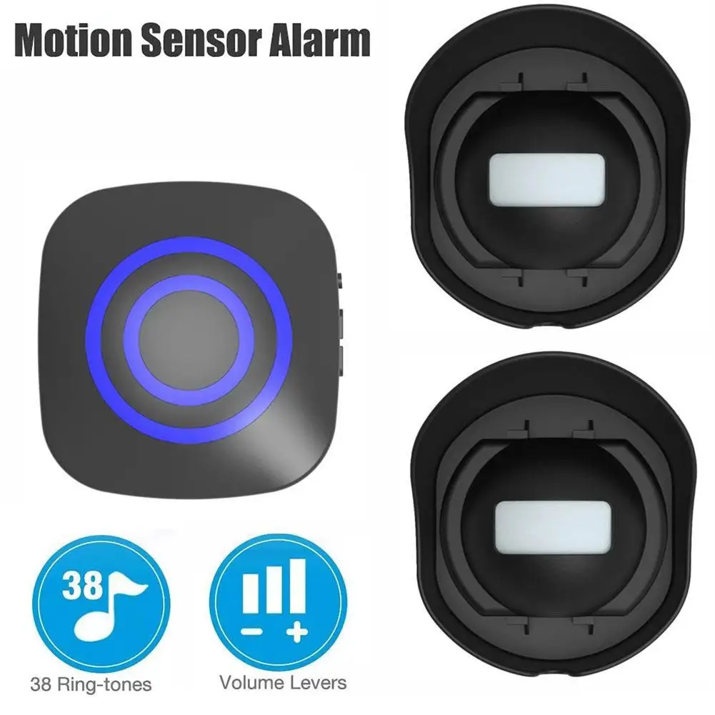 2V1 إنذار لاسلكي ضيف ترحيب الرنين جرس الباب PIR محس حركة لمتجر دخول شركة الأمن حماية إنذار جرس الباب #1