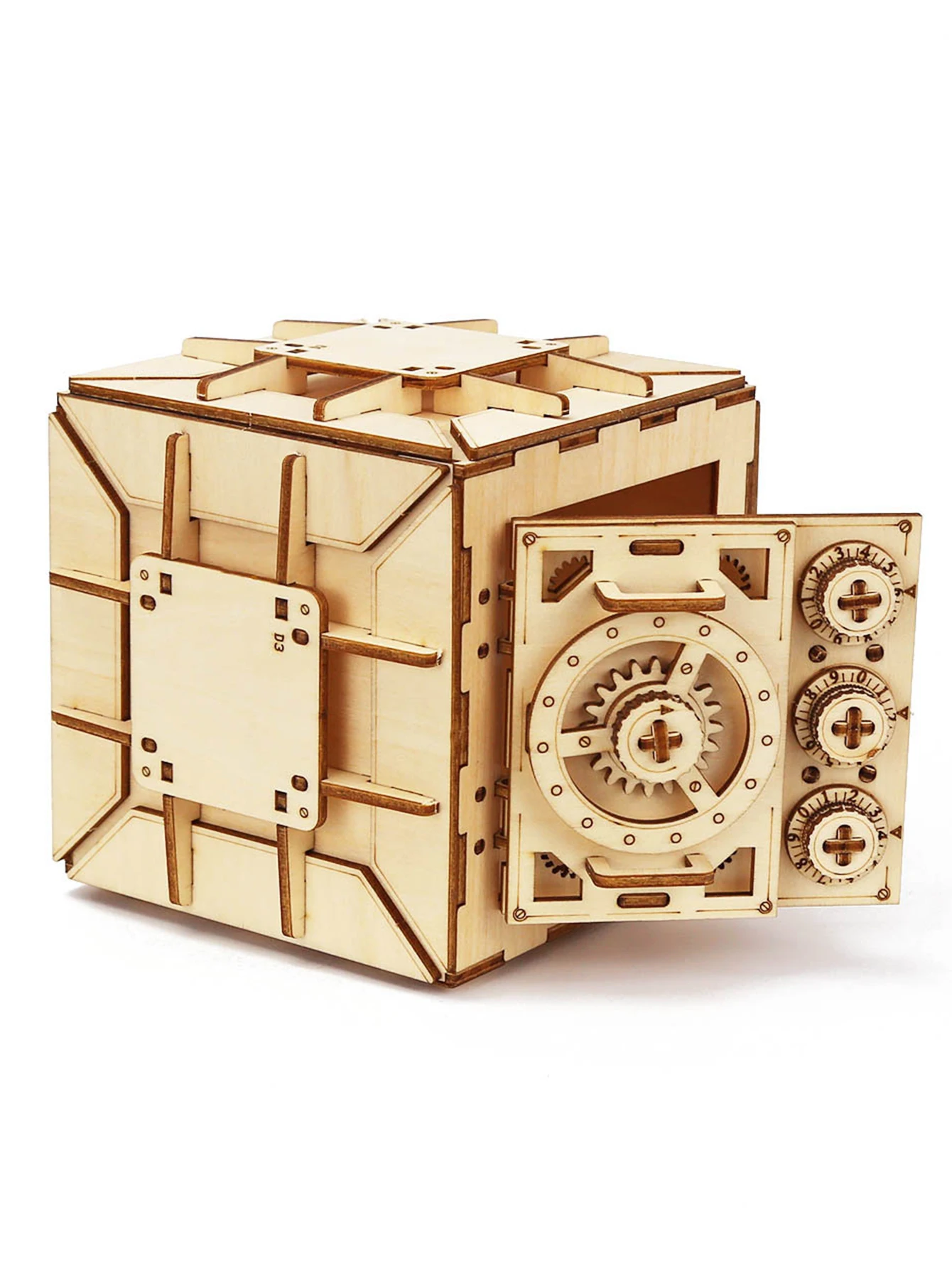 3D Wooden Puzzle DIY Locker Puzzle Box with Combination Model Kit for Adults and Kids to Build  Mechanical Store Your Precious