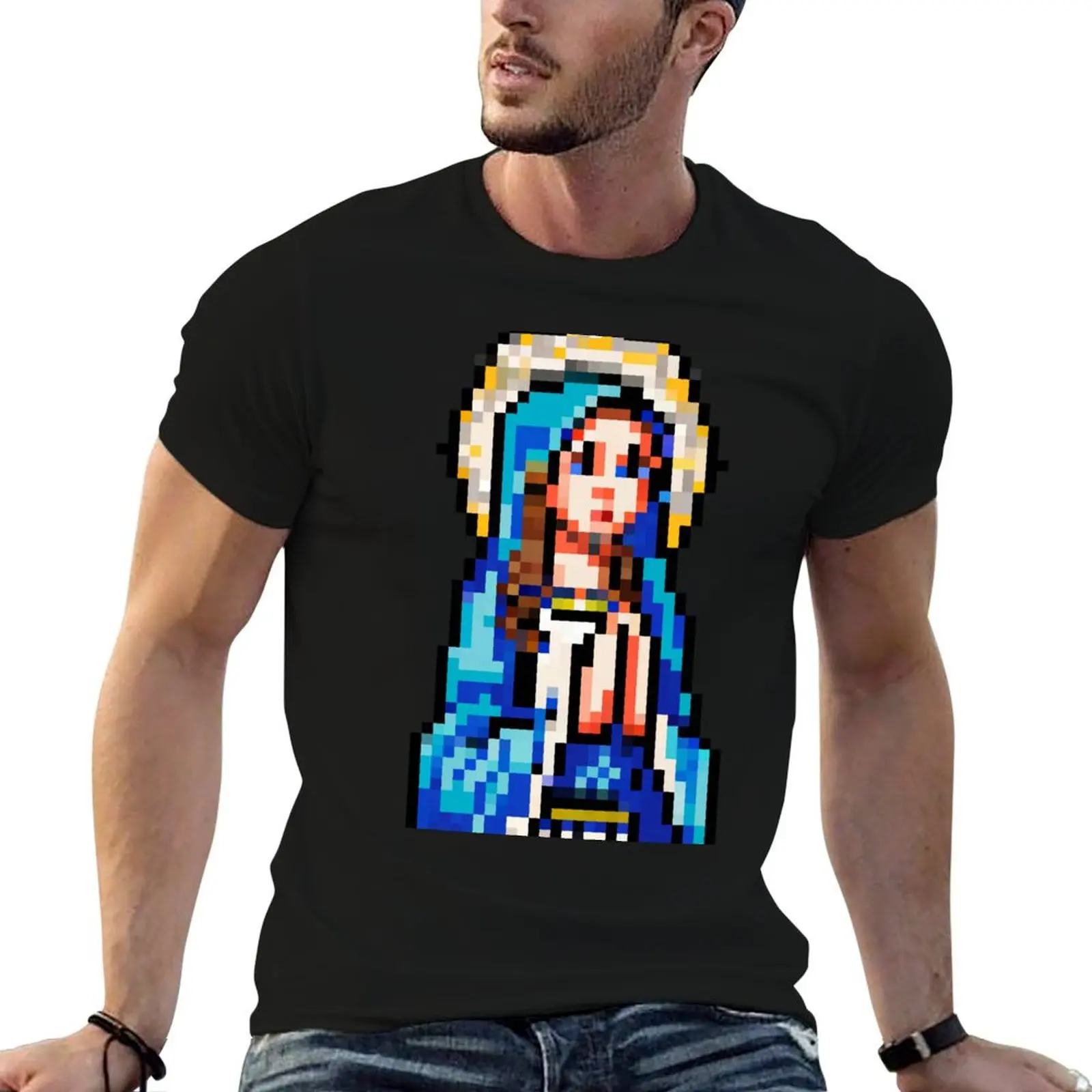 Blessed Virgin Mary - Pixel Art T-Shirt Summer Festival T-Shirt