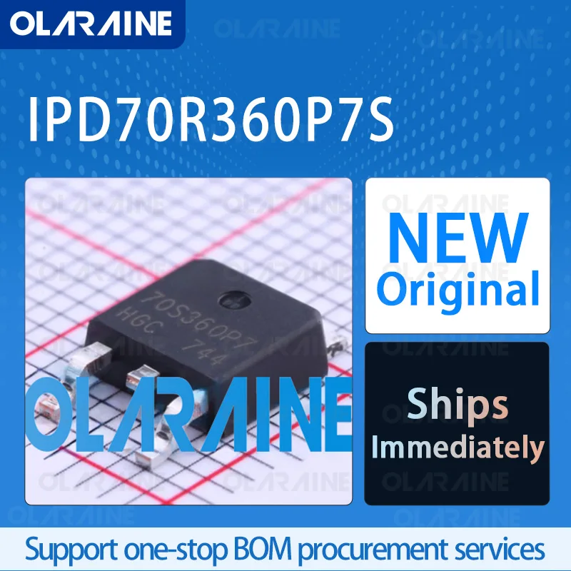 1/5/10 Uds IPD70R360P7S DPAK-3 (TO-252-3) chip ic original MOSFET RoHS Canal N 1 canal Vds- 700 V Id-12.5 A