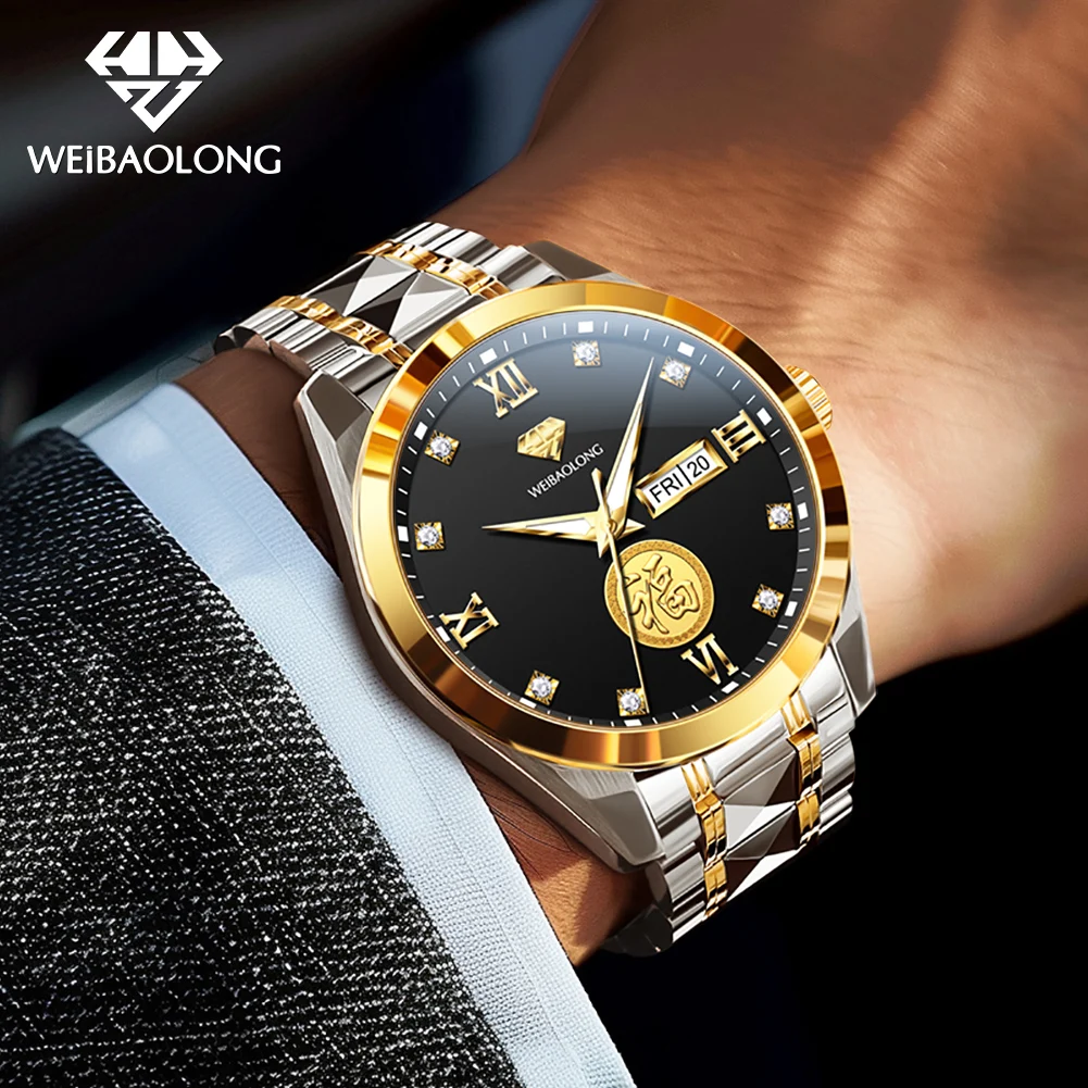 WEIBAOLONG 3805 Men Watch Imported Automatic Movement Mechanical Watch for Men High end Genuine Gold Diamond Wristwatches