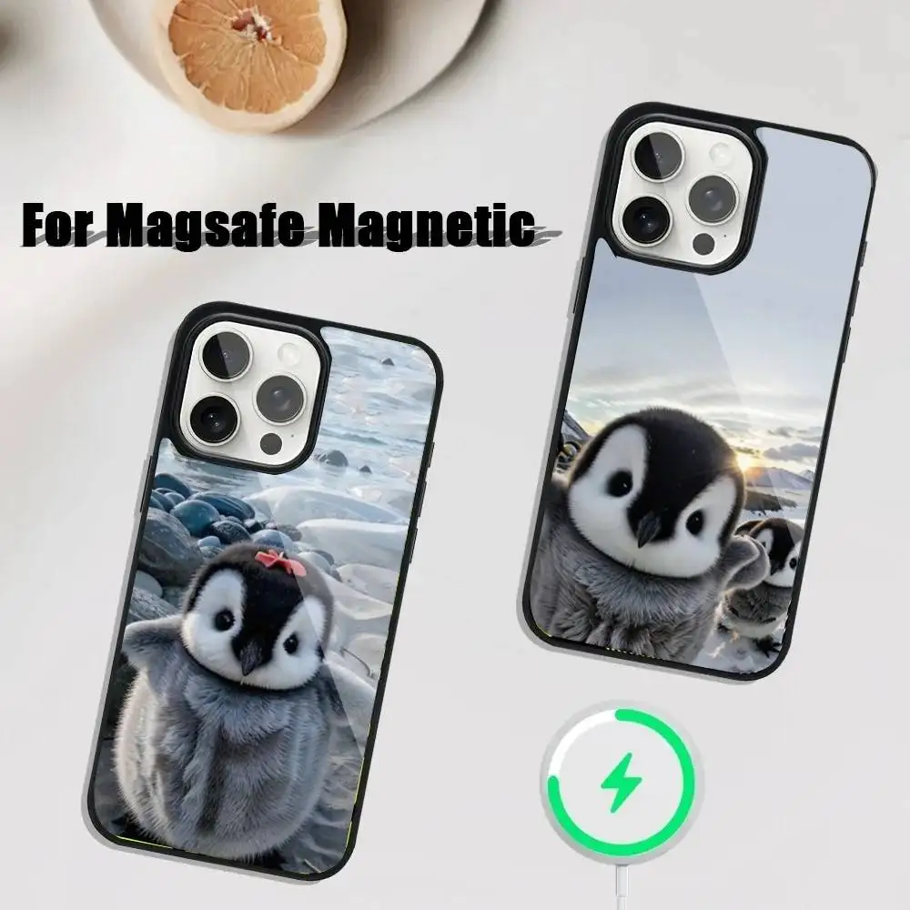 

Cute Lovely Penguin Phone Case For iPhone 16,15,14,13,12,11,Plus,Pro,Max Mini Magsafe Magnetic Wireless Charging