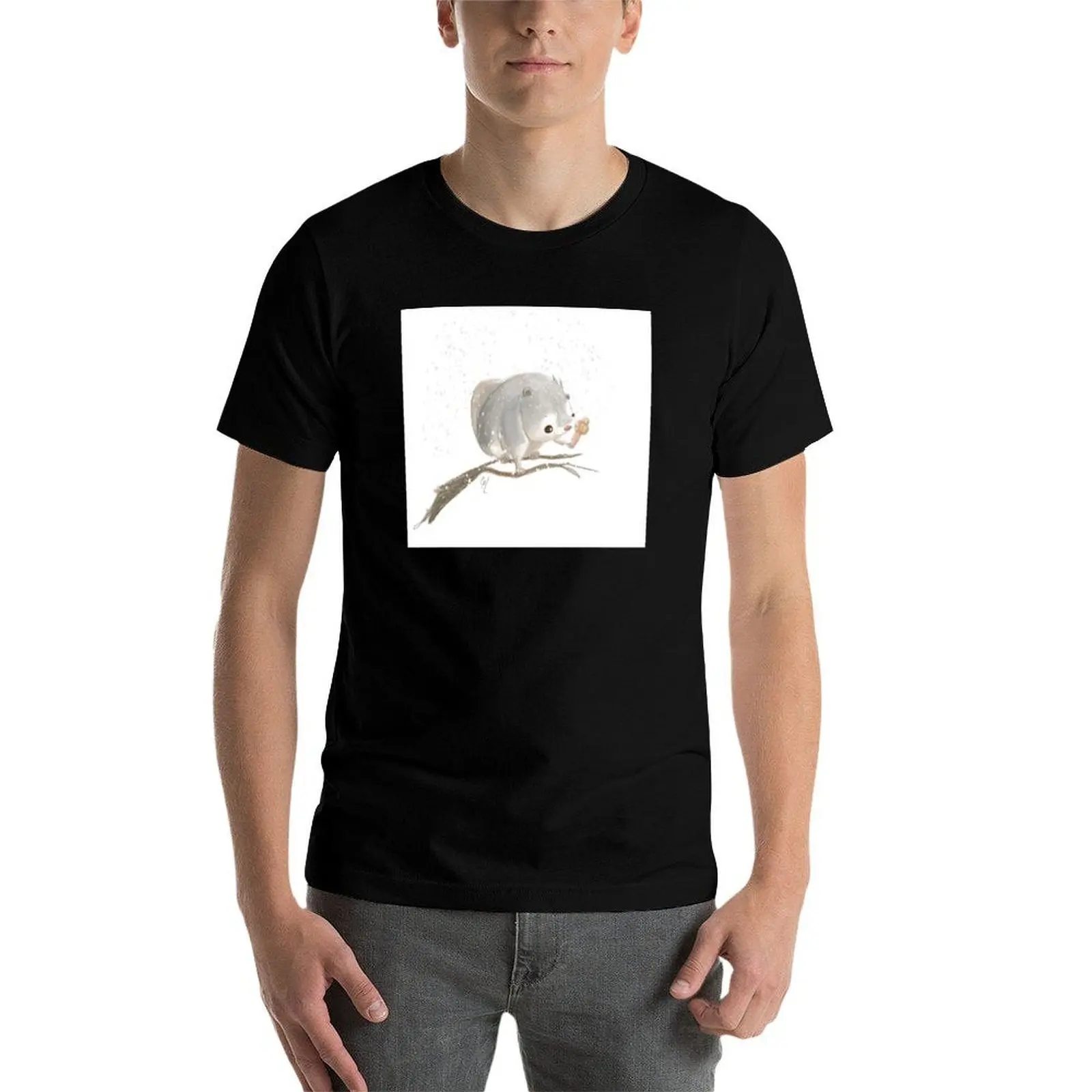 تي شيرت Ezo Momonga and Kokeshi تي شيرت مضحك تي شيرت رجالي برسومات تي شيرت #5