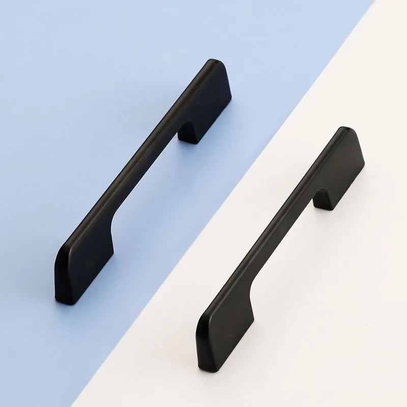 KK&FING 1PC Modern Kitchen Handles Furniture Black Aluminum Home Improvement Wardrobe Cupboard Drawer Handle Furniture Hardware