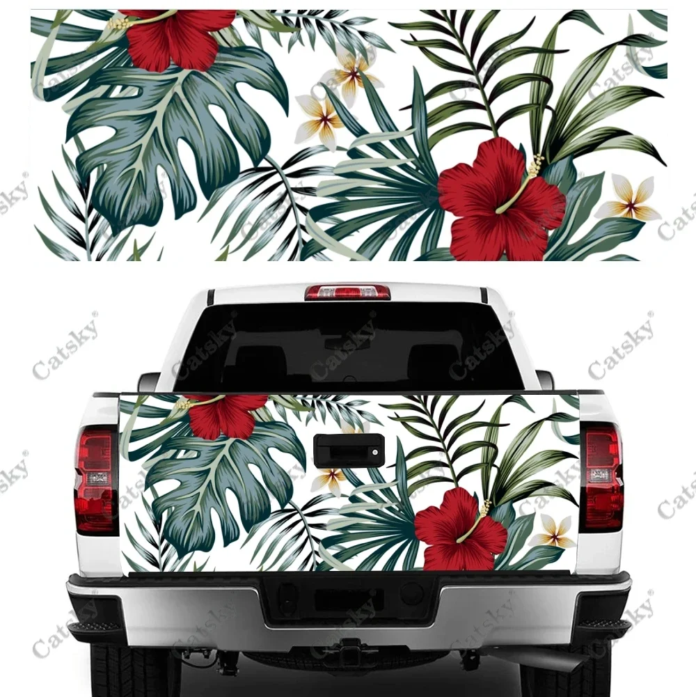 hibiscus tropical flower Car Sticker Vinyl Rear Car Rear Modification Custom Fit SUV Car Truck Wrap Sticker Decal