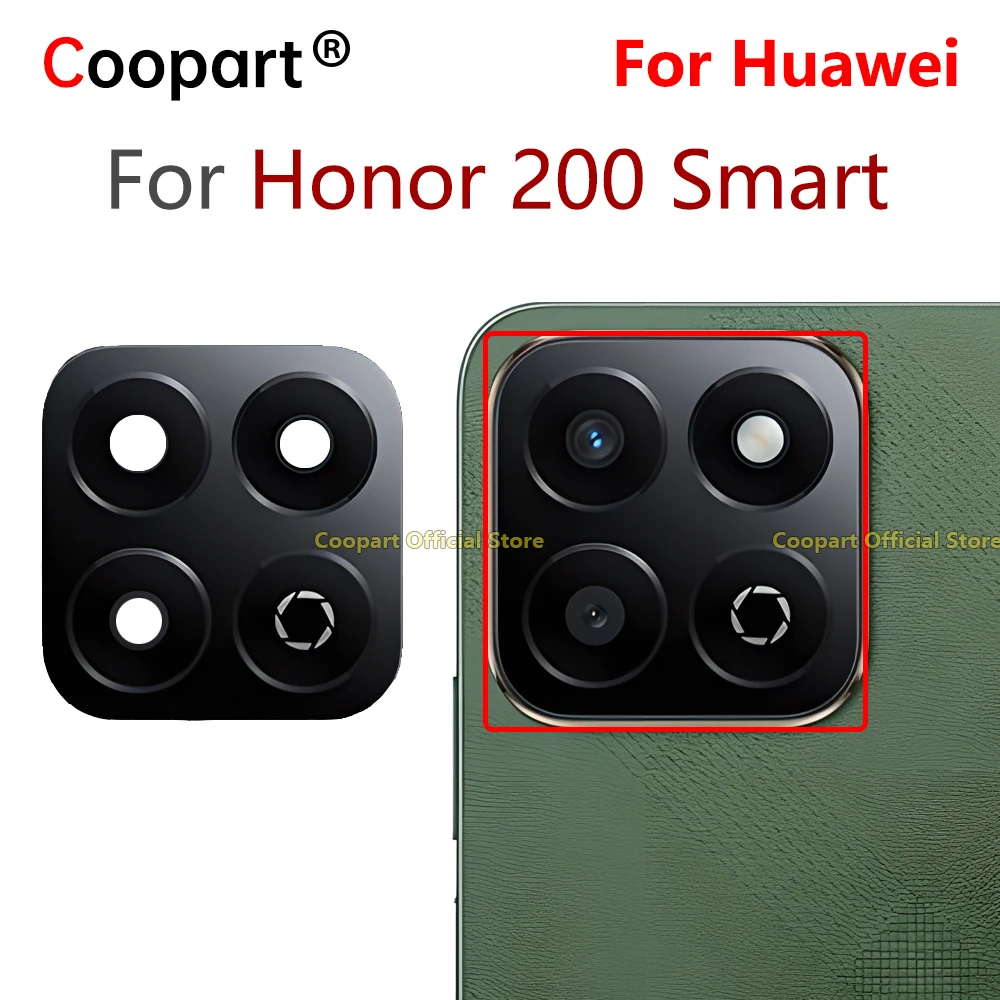 

Объектив задней камеры Cooperart для Honor 200, умная стеклянная крышка задней камеры с клейкой наклейкой