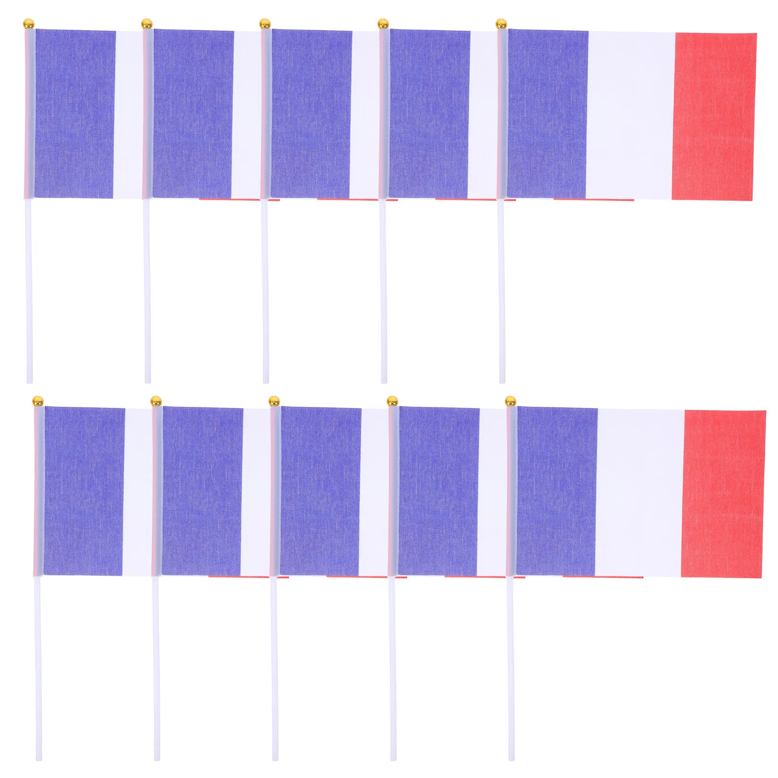 25Pcs French Mini Table Flag Hand Waving Design Polyester Material Sturdy Rod Desktop Flag Office Decor Desktop Decoration Small