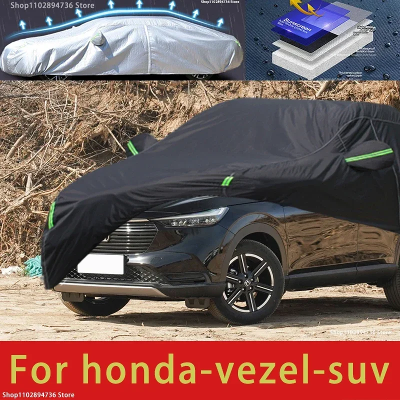 

For Honda Vezel Fit Outdoor Protection Full Car Covers Snow Cover Sunshade Waterproof Dustproof Exterior black car cover